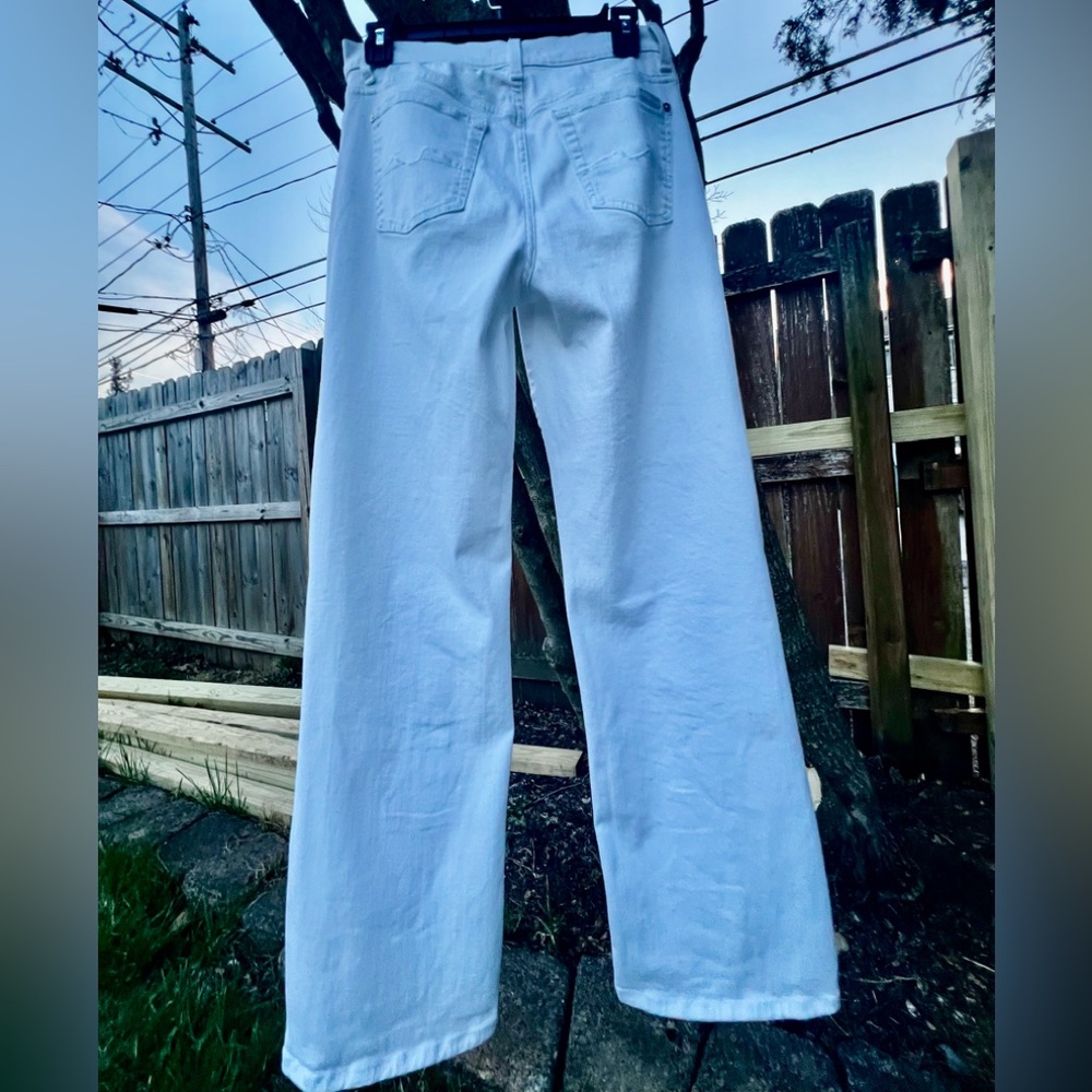 Seven 7 for All Mankind Jo Lux White Wide Leg Jean High Rise 29 - Picture 9 of 16